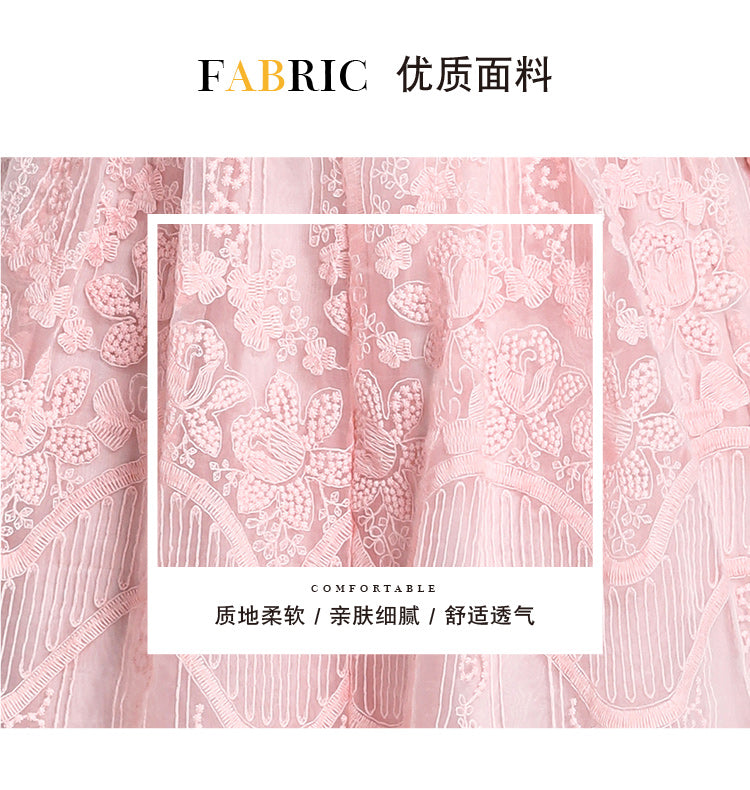 Original design for spring and summer small fragrance style set light luxury and high-end water-soluble lace skirt two-piece set