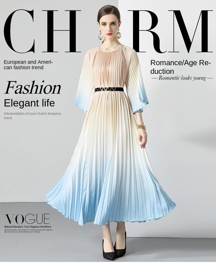 Original design Miyake pleated bulk in stock, oversized skirt, accordion pleated dress