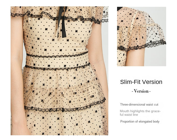 Original Design Heavy Industry Boutique Embroidery Plush Wave Point Wave style Shawl Cake Vintage Dress