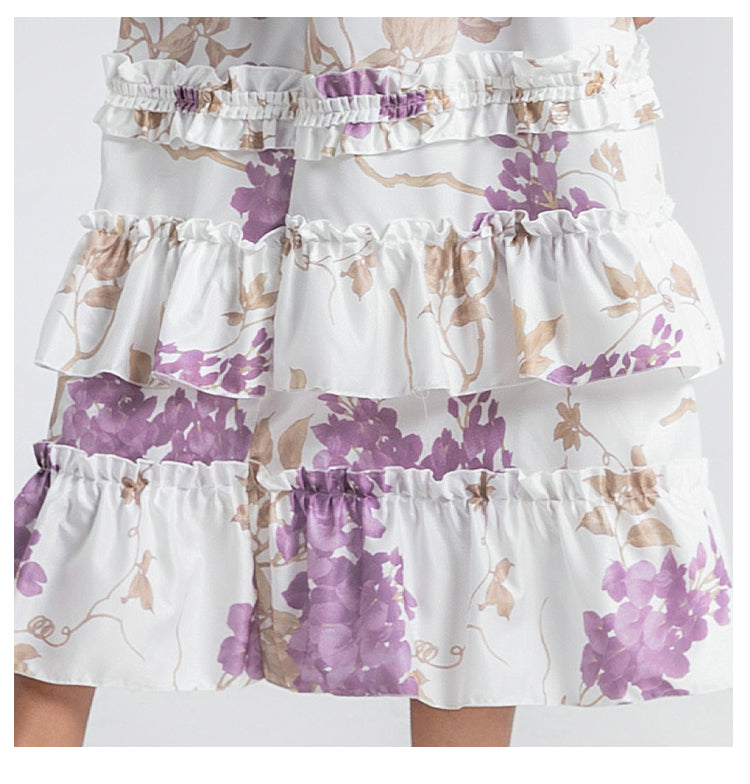 Original Design Heavy Industry European and American Palace Style Double Printed Loose Edition Temperament Cake Skirt