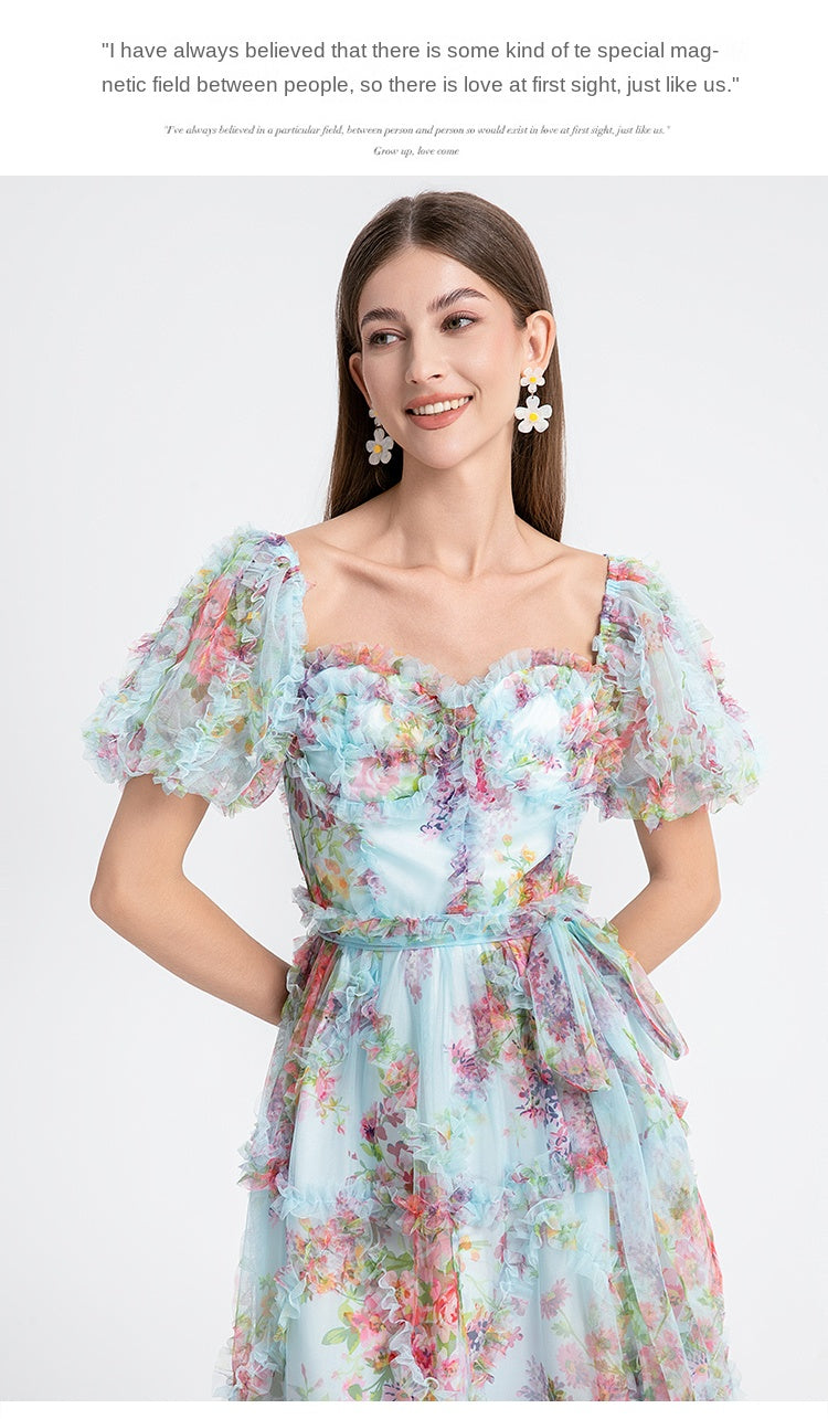 Original design Meizhong exquisite palace style French romantic waist cake skirt