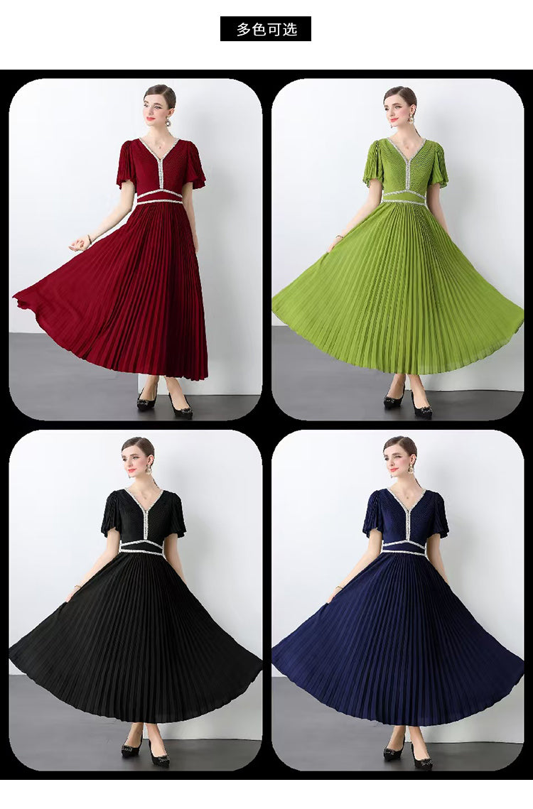 Original design for spring and summer three bedroom pleated oversized skirt with 4 colors to choose from