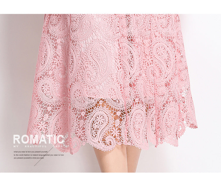 Original design for spring and summer small fragrance style set light luxury and high-end water-soluble lace skirt two-piece set