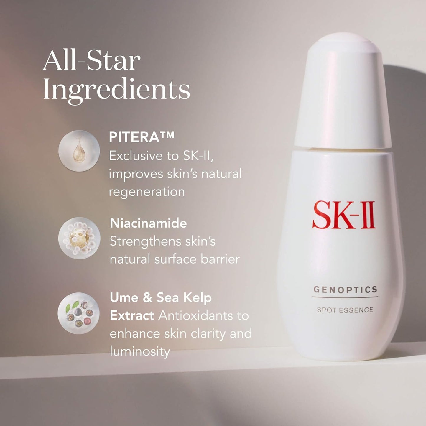 SK-II GenOptics Dark Spot Serum - Concentrated Brightening Serum for Dark Spots, Sun Spots & Dullness - Visibly Improves Uneven Skin Tone with Niacinamide for a Radiant, Healthy Glow (1.6 oz)