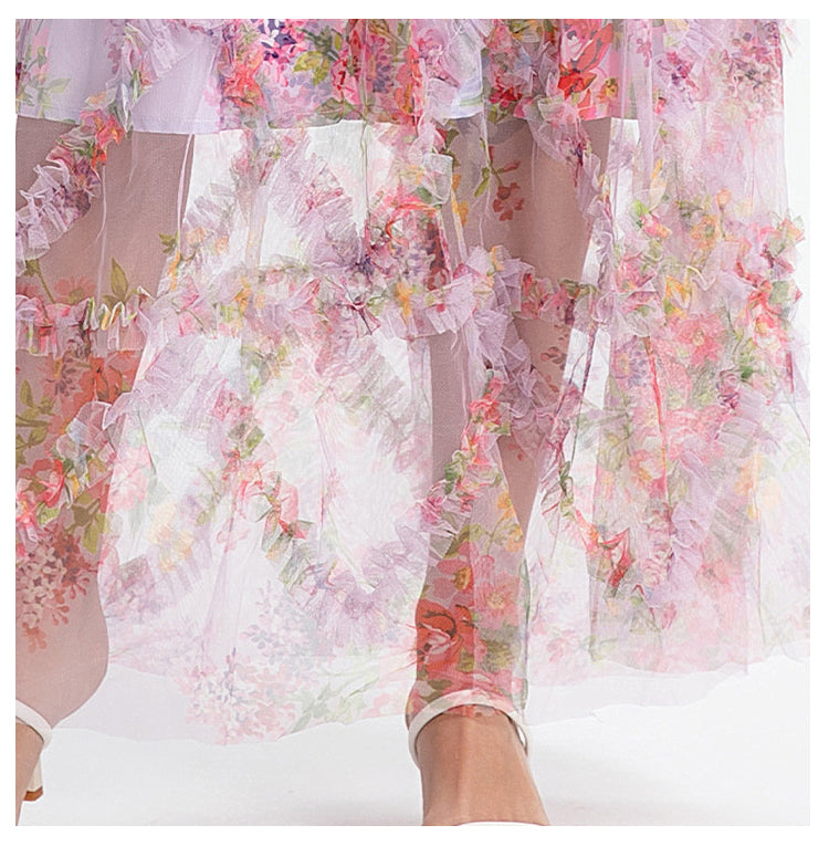 Original Design Violet Art Boutique Palace Style French Romantic Waist Cake Skirt