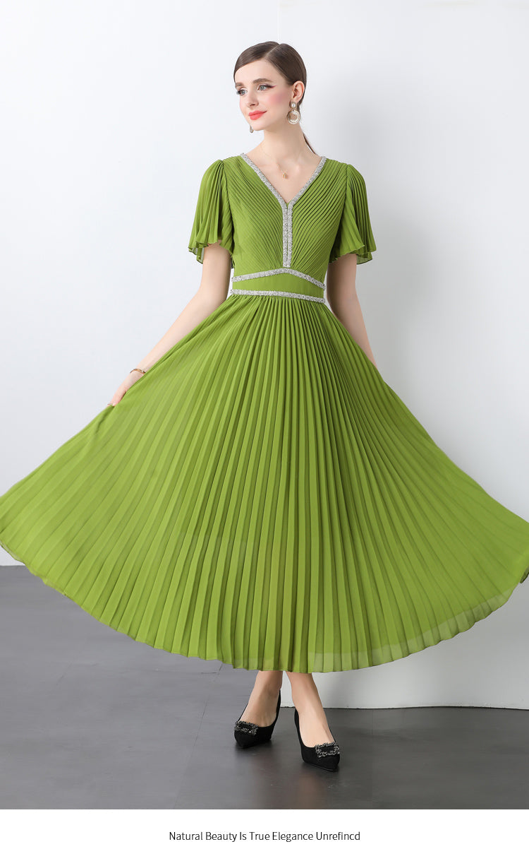 Original design for spring and summer three bedroom pleated oversized skirt with 4 colors to choose from