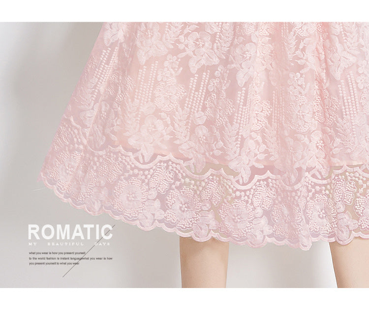 Original design for spring and summer long sleeved small fragrance style set light luxury temperament water-soluble lace skirt two-piece set