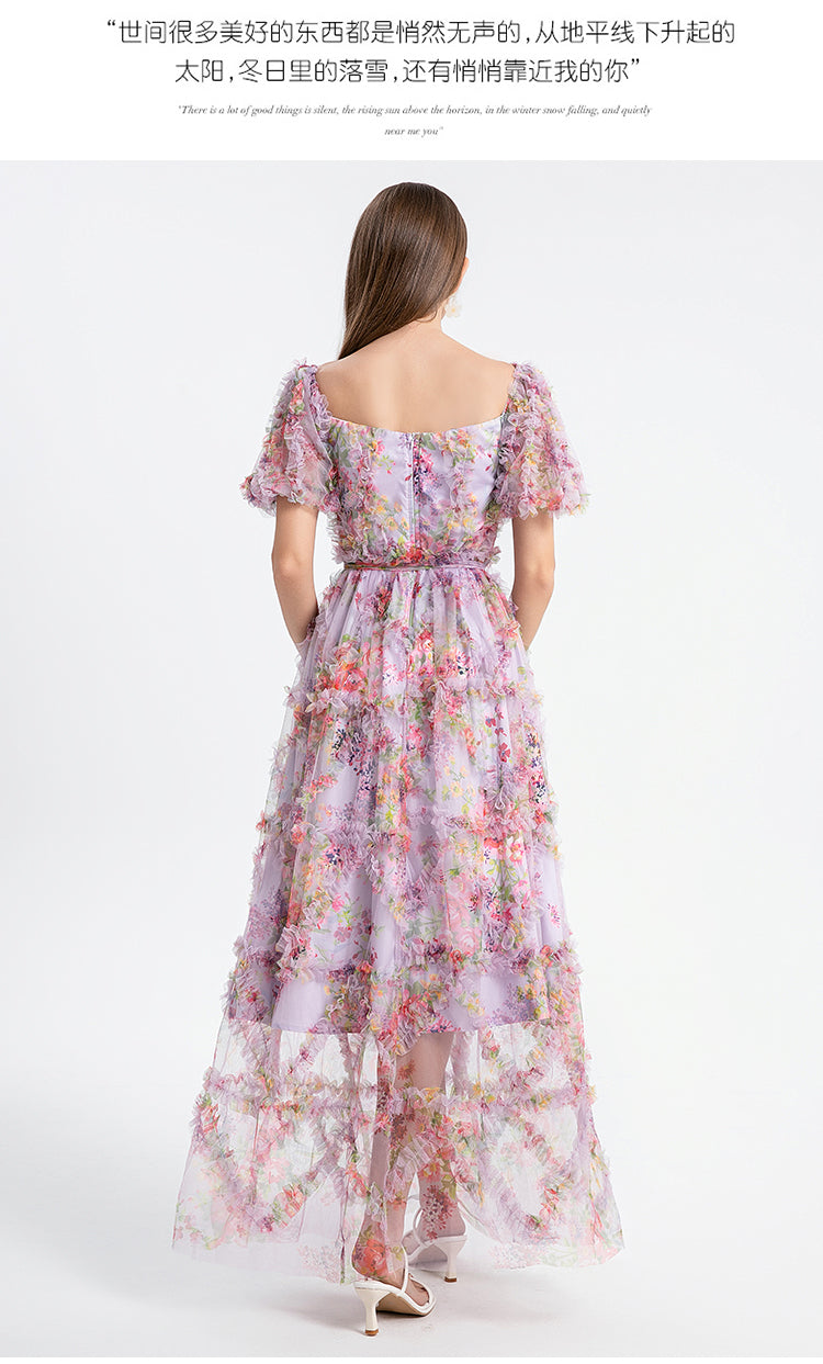 Original Design Violet Art Boutique Palace Style French Romantic Waist Cake Skirt