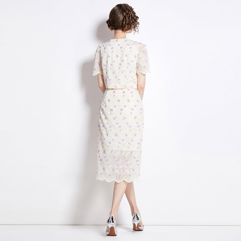 Original design high-end temperament paired with half skirt two-piece set, small fragrance fashion set