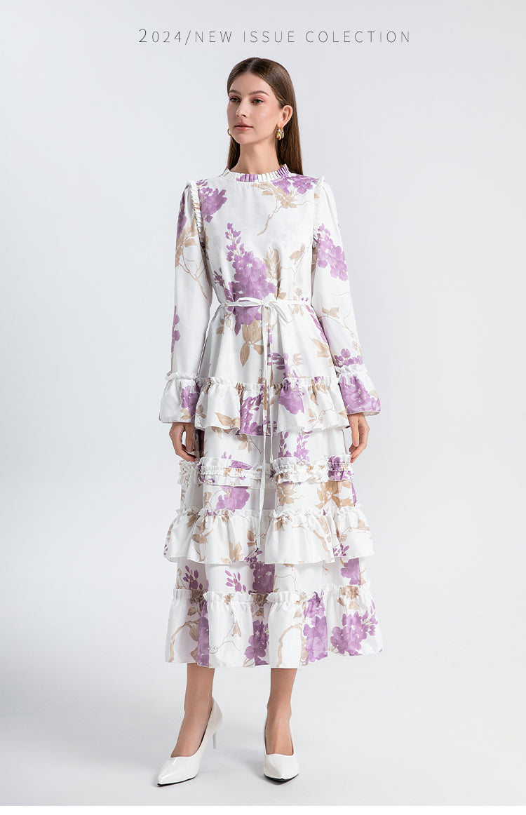 Original Design Heavy Industry European and American Palace Style Double Printed Loose Edition Temperament Cake Skirt