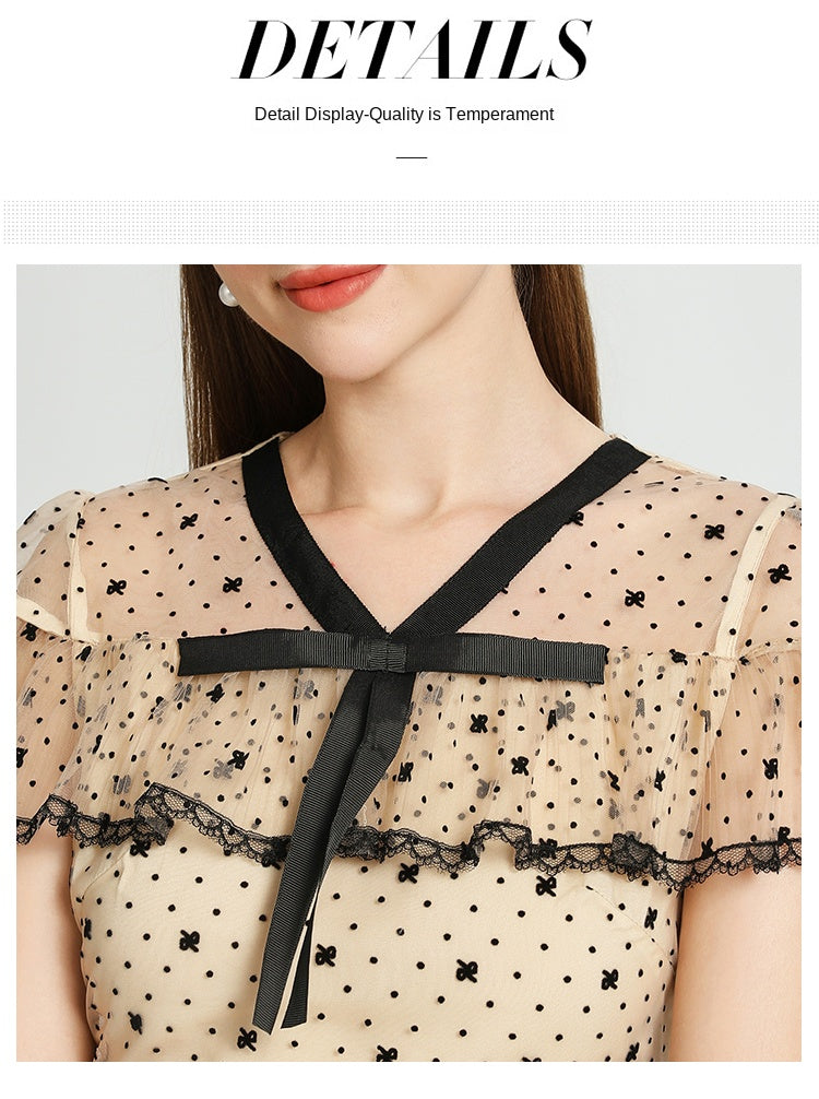 Original Design Heavy Industry Boutique Embroidery Plush Wave Point Wave style Shawl Cake Vintage Dress