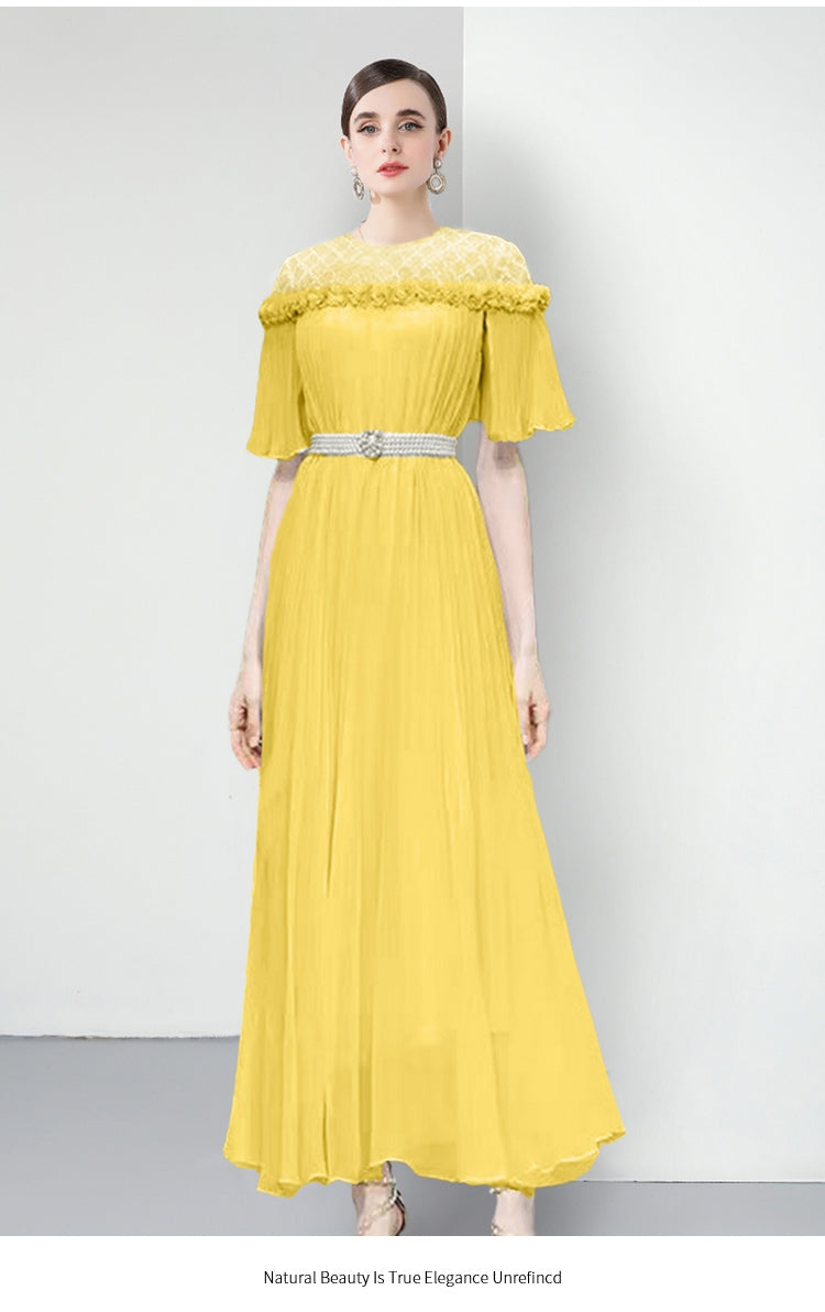 Original design for spring and summer three bedroom pleated oversized skirt