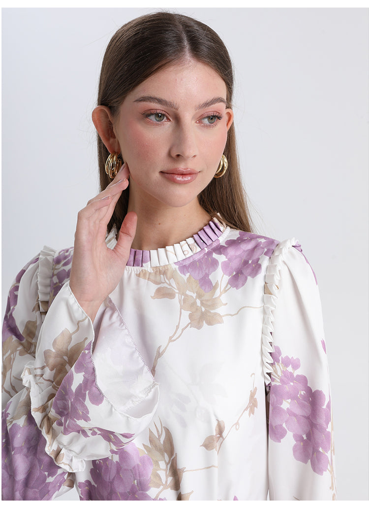 Original design: spring, summer, autumn, art, palace style, double print, loose version of the temperament cake skirt