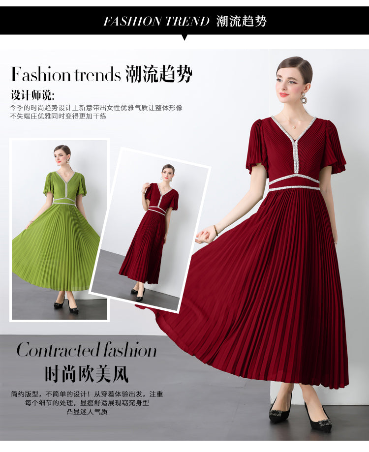 Original design for spring and summer three bedroom pleated oversized skirt with 4 colors to choose from