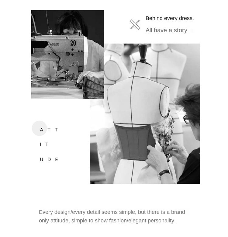 Original Design Women's Light Luxury Heavy Industry Chiffon Splicing Plate Belt Embroidered High Waist Show Thin Temperament Dress