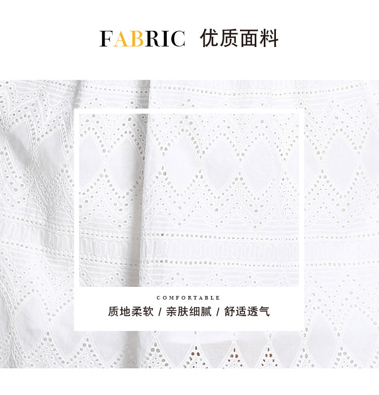 Original design elegant patchwork waist cinching short sleeved dress