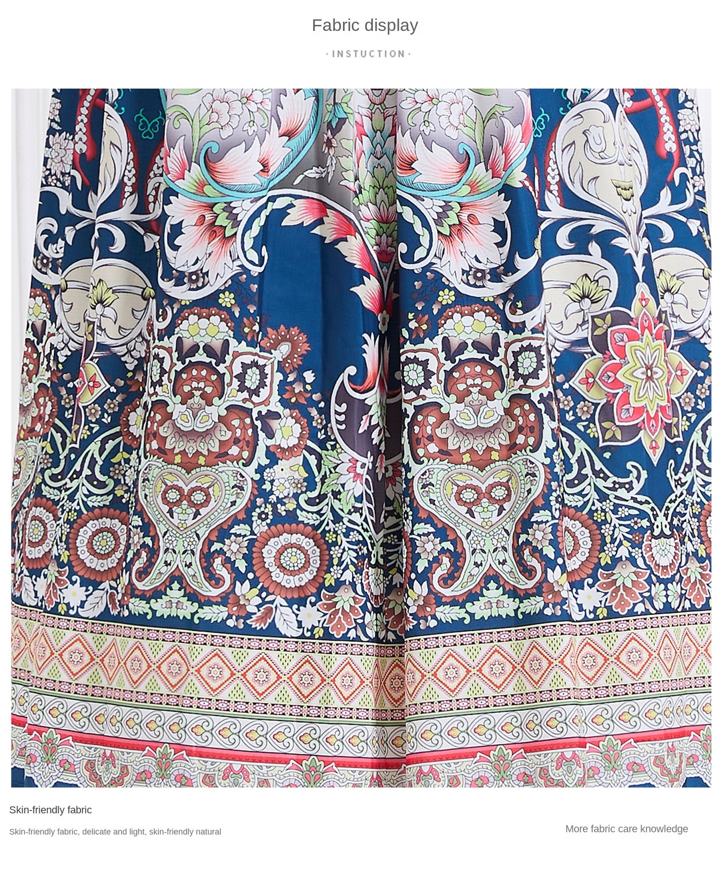 Original design - Spring, Summer, Autumn court style stand collar vintage print balloon sleeve ruffled maxi dress