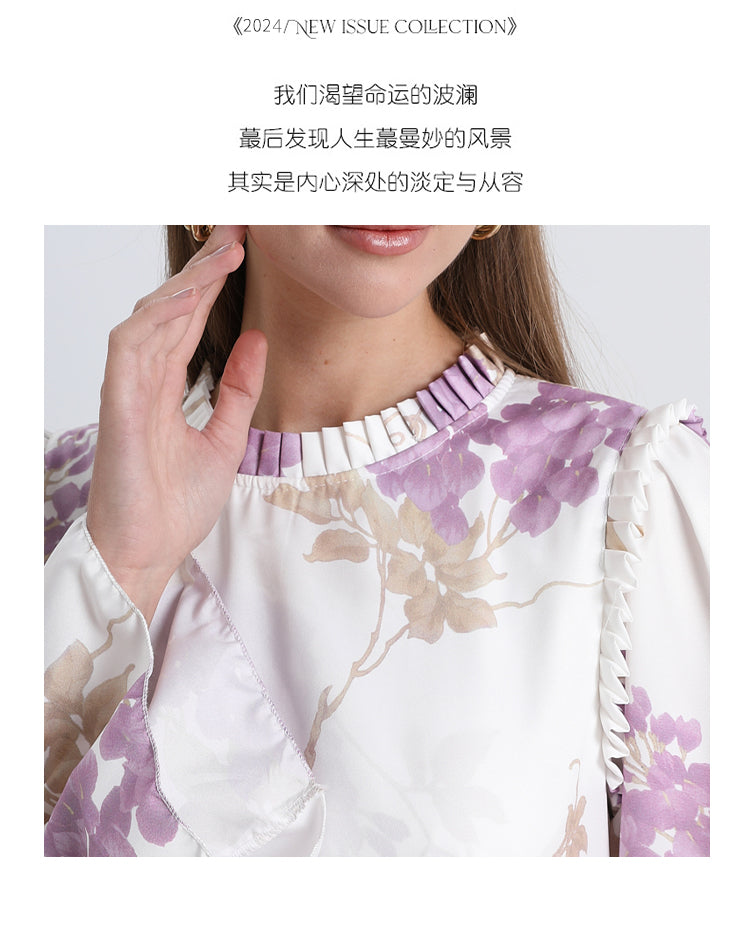 Original Design Heavy Industry European and American Palace Style Double Printed Loose Edition Temperament Cake Skirt