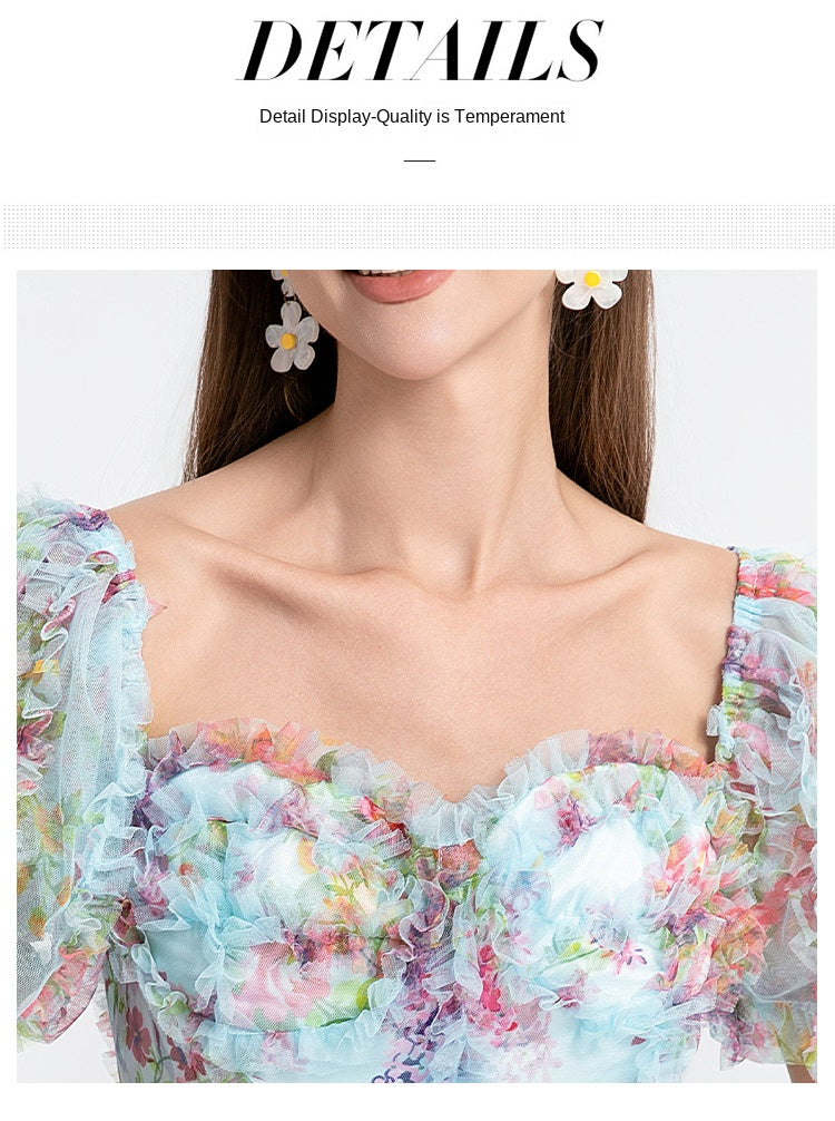 Original design Meizhong exquisite palace style French romantic waist cake skirt