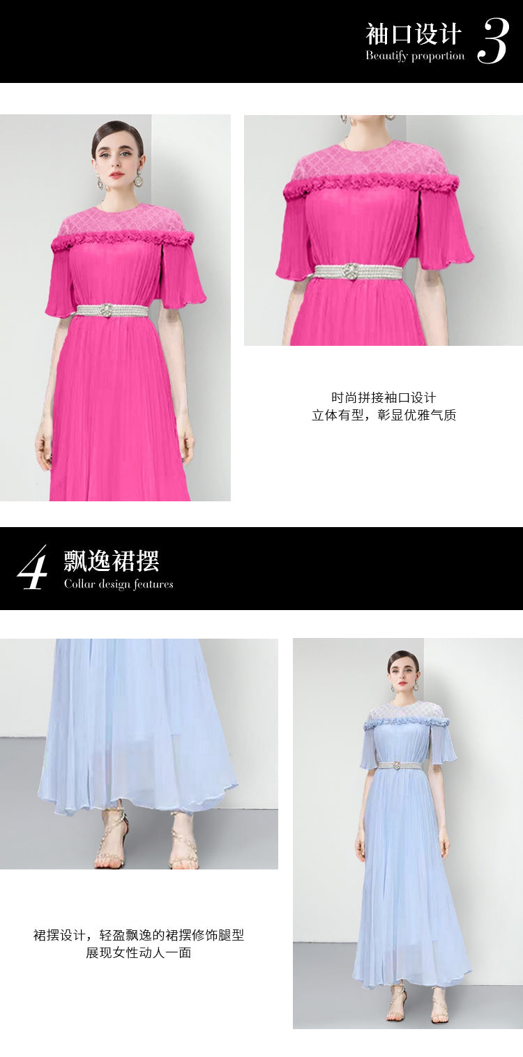 Original design for spring and summer three bedroom pleated oversized skirt