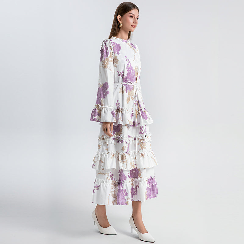 Original Design Heavy Industry European and American Palace Style Double Printed Loose Edition Temperament Cake Skirt