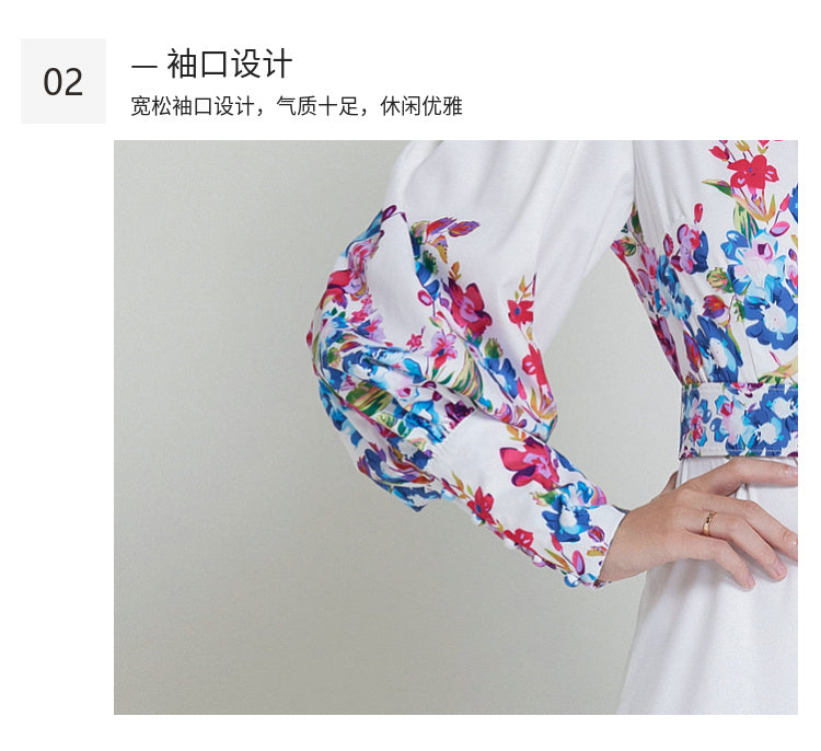 Original design lapel single breasted long dress with belt
