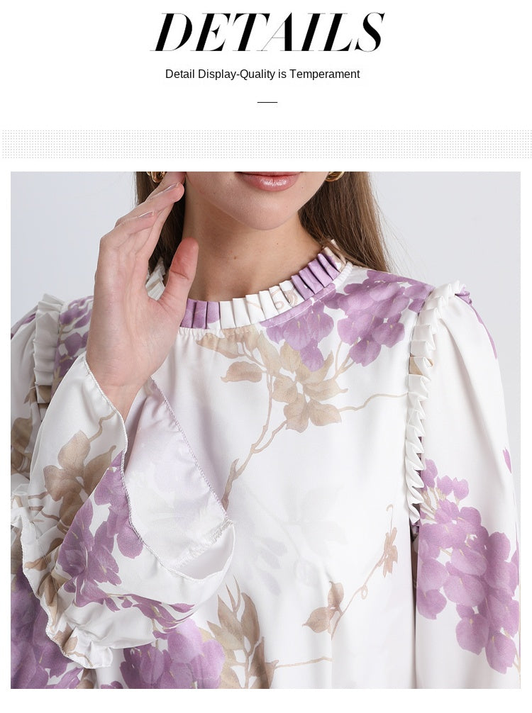 Original design: spring, summer, autumn, art, palace style, double print, loose version of the temperament cake skirt