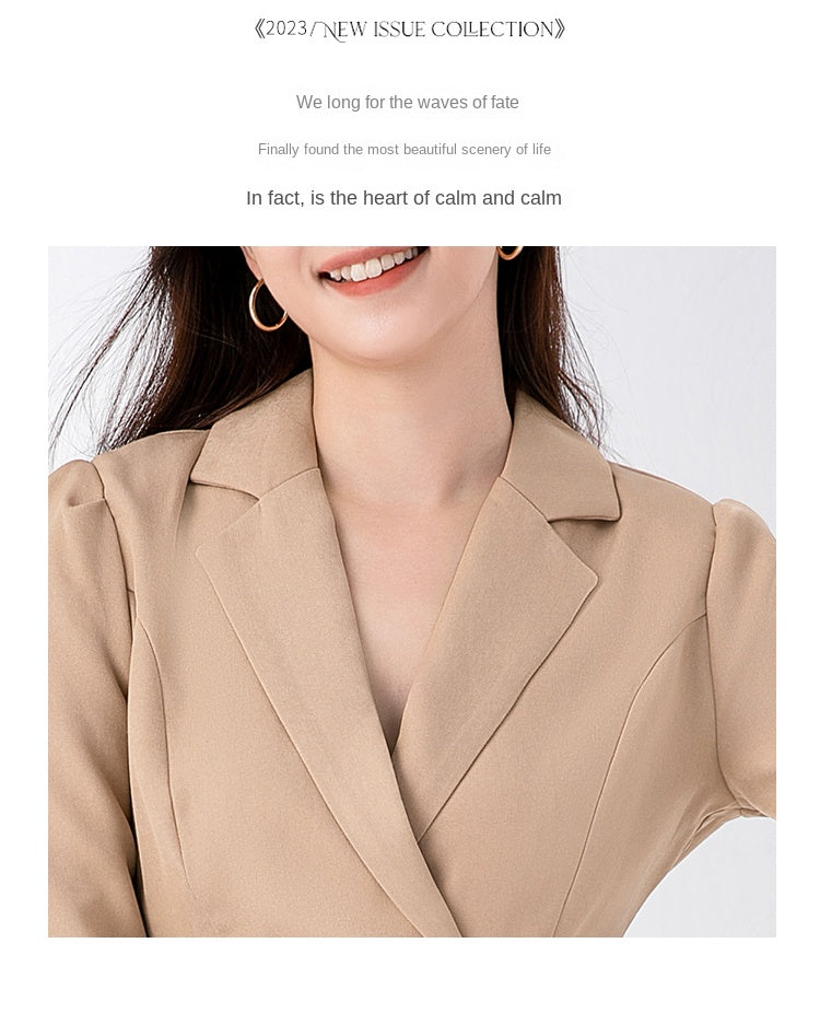 Original design exquisite mesh cake skirt patchwork suit dress temperament fake 2pieces