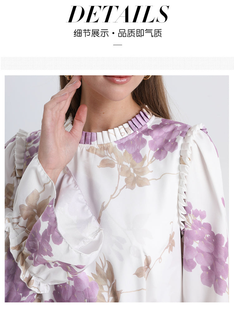 Original Design Heavy Industry European and American Palace Style Double Printed Loose Edition Temperament Cake Skirt