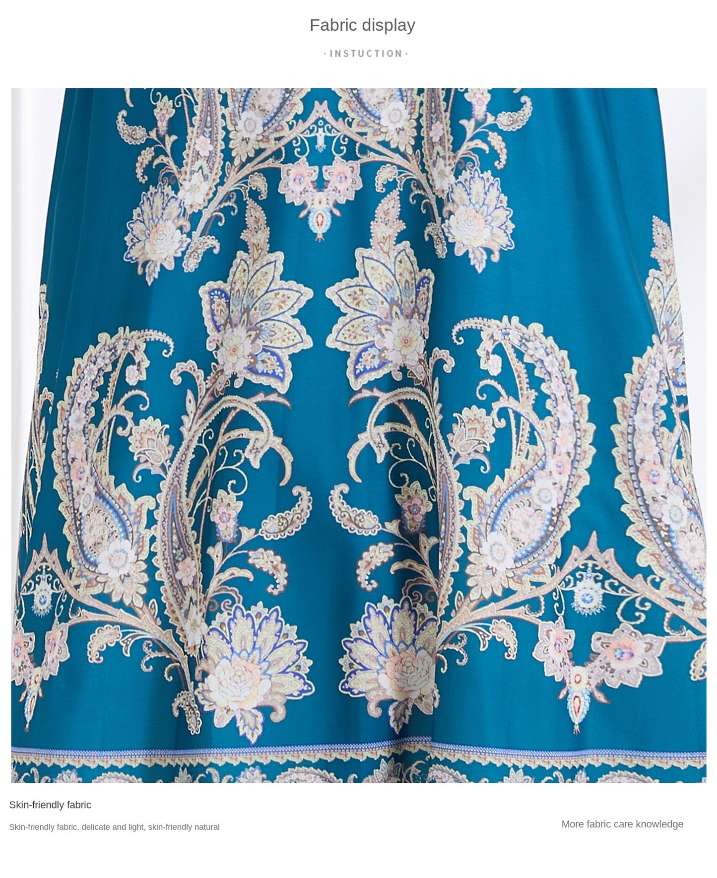Original design - court-style vintage stand-up collar lace print tunic with large hem waist