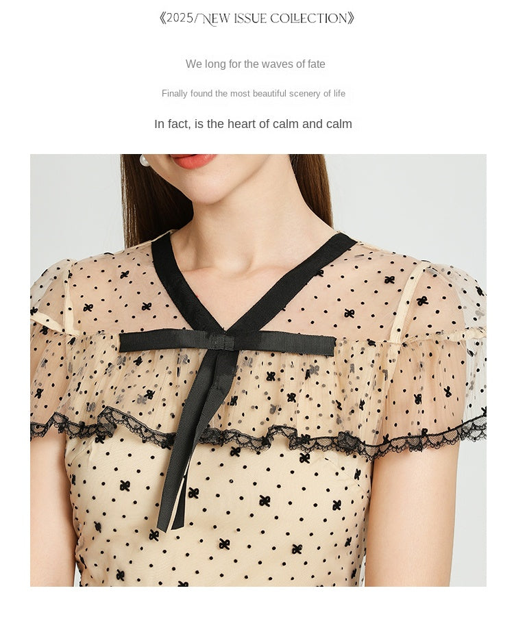 Original Design Heavy Industry Boutique Embroidery Plush Wave Point Wave style Shawl Cake Vintage Dress