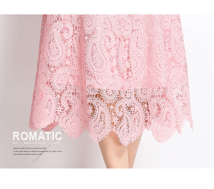 Original design for spring and summer small fragrance style set light luxury and high-end water-soluble lace skirt two-piece set