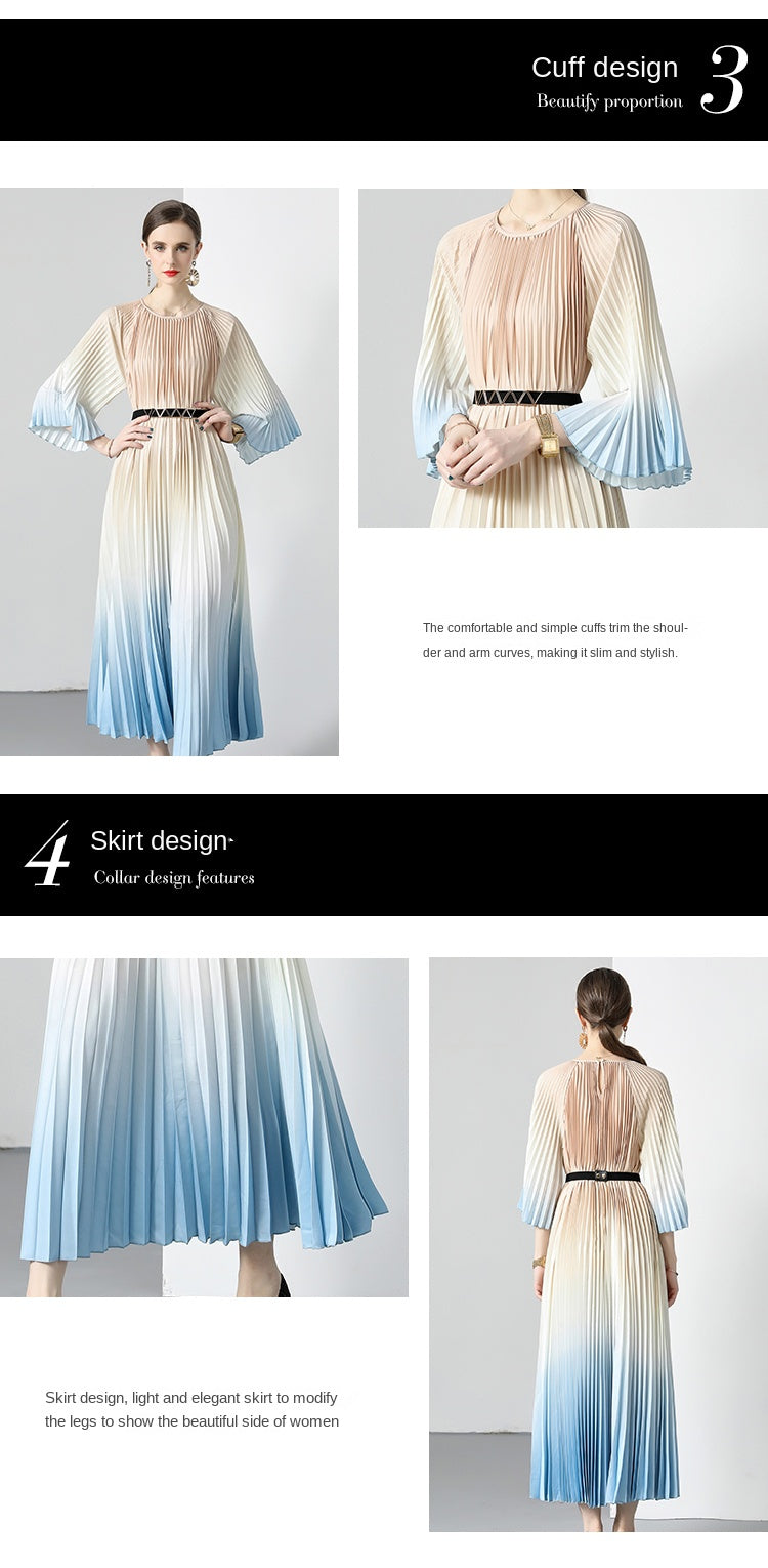 Original design Miyake pleated bulk in stock, oversized skirt, accordion pleated dress