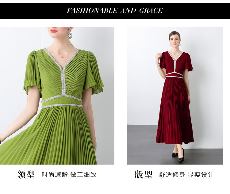 Original design for spring and summer three bedroom pleated oversized skirt with 4 colors to choose from