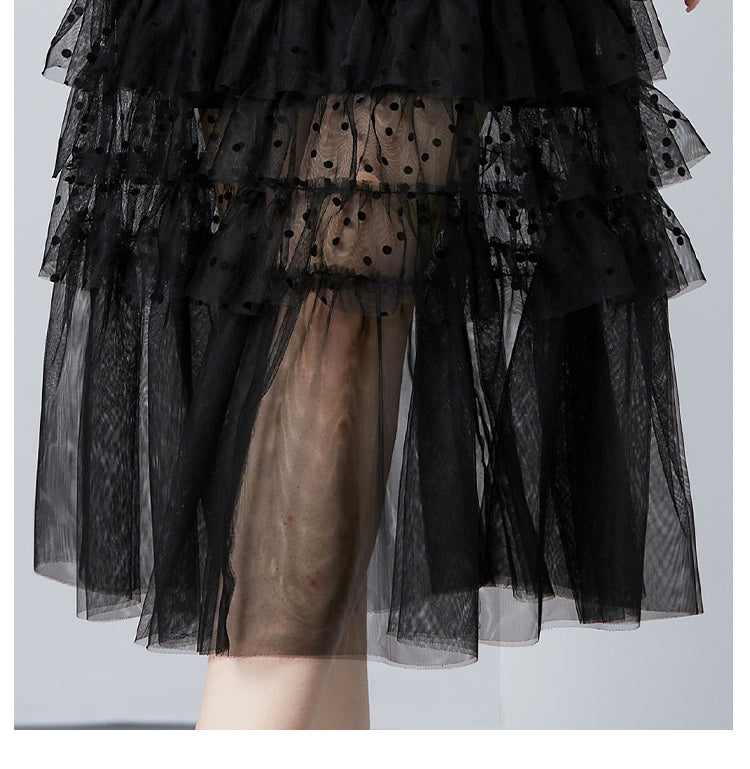 Original design polka dot small fragrance boutique fashion big bow cake skirt