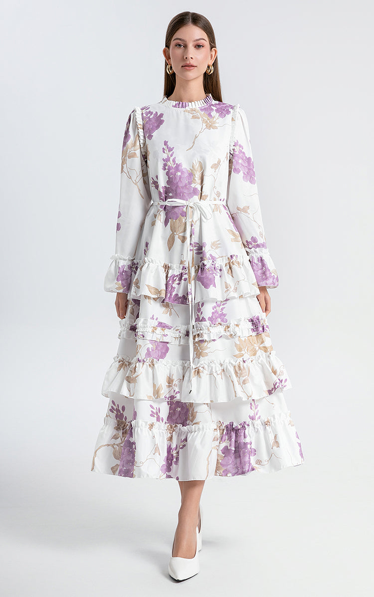Original Design Heavy Industry European and American Palace Style Double Printed Loose Edition Temperament Cake Skirt