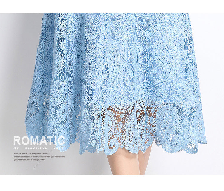 Original design for spring and summer small fragrance style set light luxury and high-end water-soluble lace skirt two-piece set