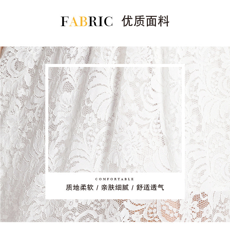 Original design for spring and summer lace slim fit lace dress with a slimming and age reducing mid length skirt for women