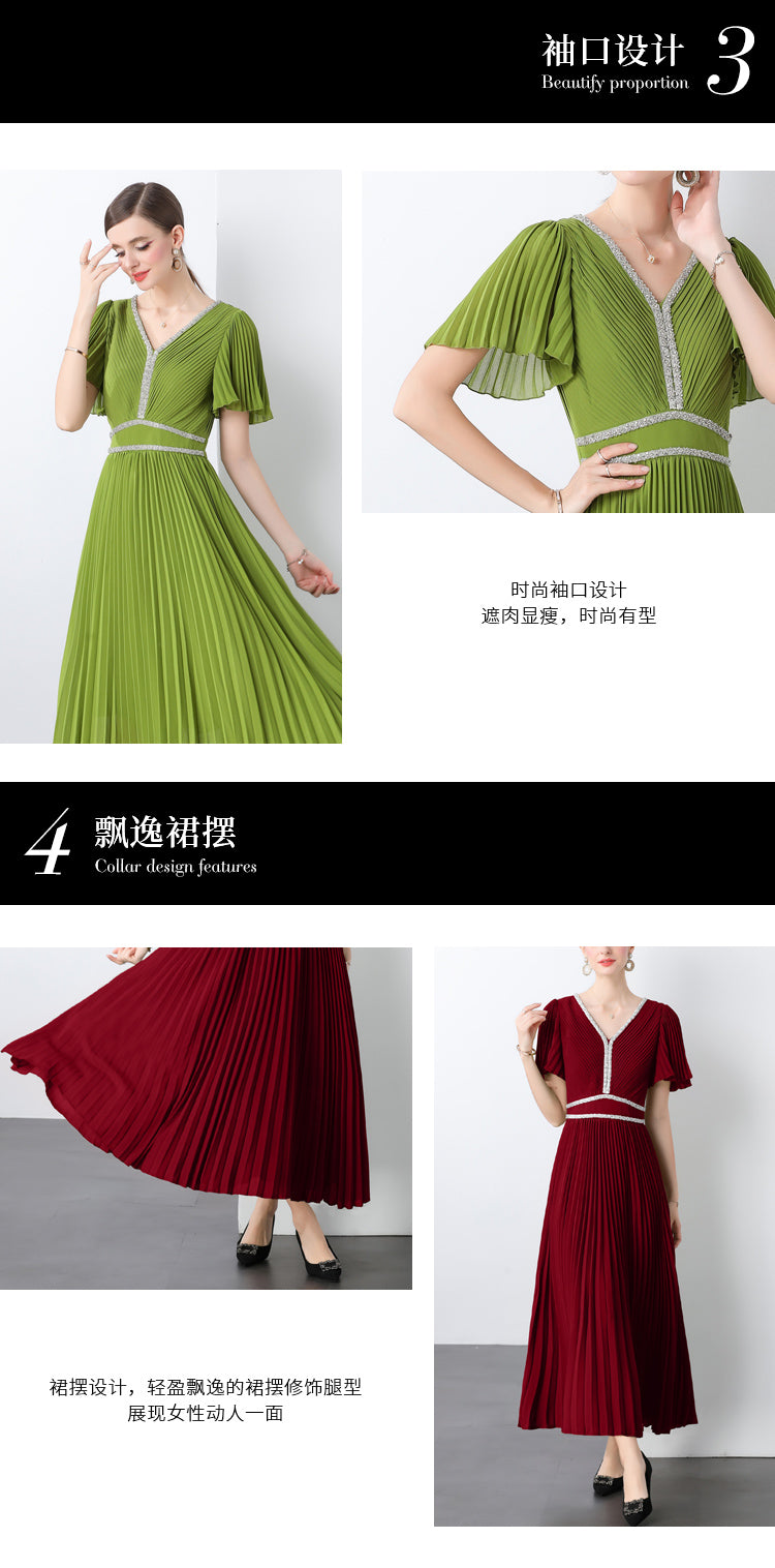 Original design for spring and summer three bedroom pleated oversized skirt with 4 colors to choose from