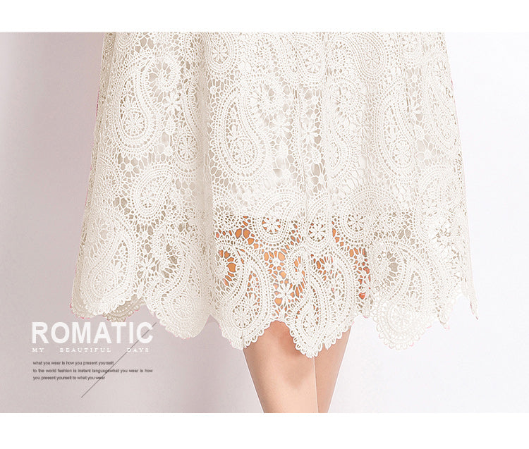 Original design for spring and summer small fragrance style set light luxury and high-end water-soluble lace skirt two-piece set