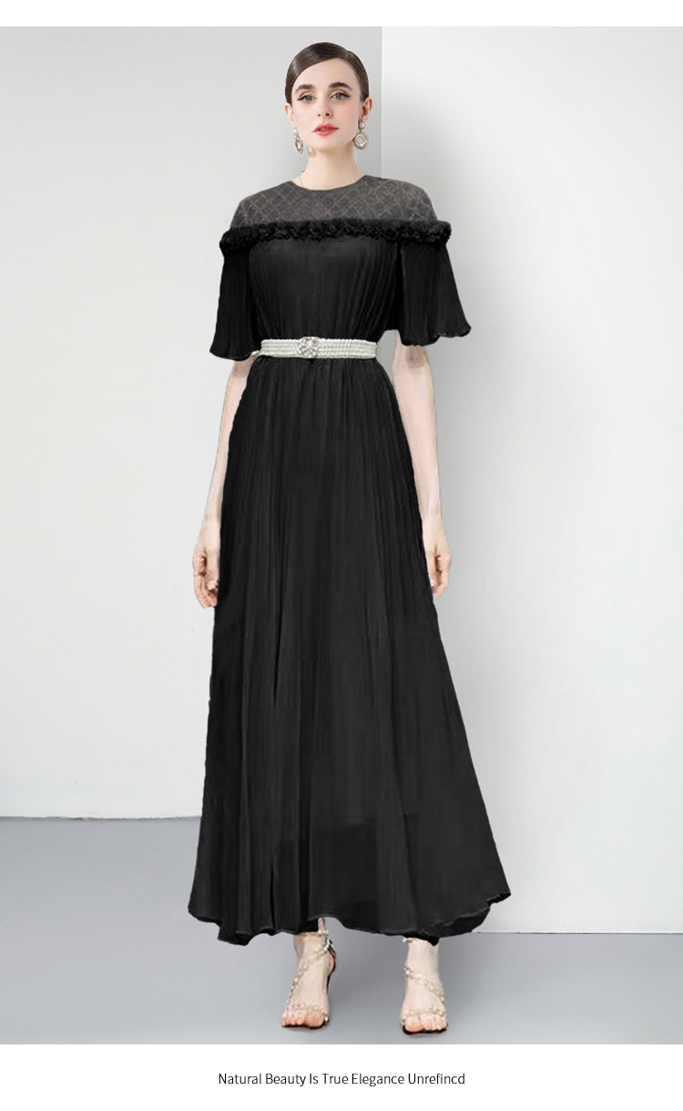 Original design for spring and summer three bedroom pleated oversized skirt
