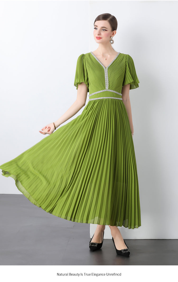Original design for spring and summer three bedroom pleated oversized skirt with 4 colors to choose from
