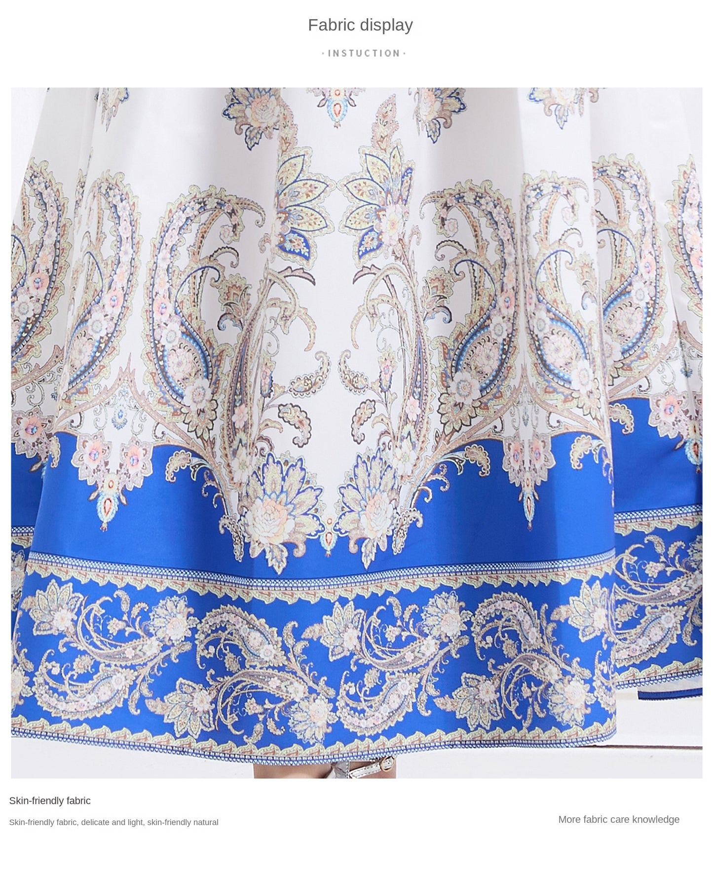 Original design - spring and summer resort style lace patchwork print waist maxi skirt ruffle dress