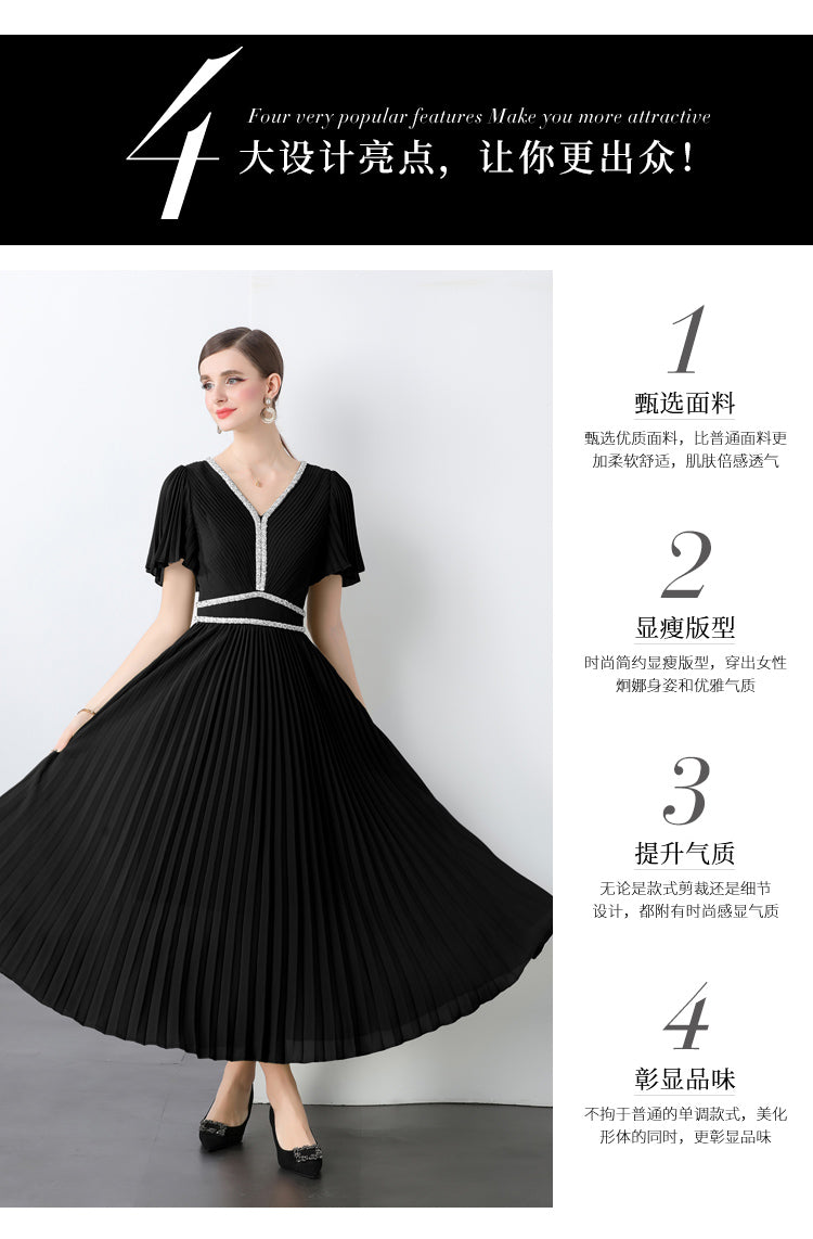 Original design for spring and summer three bedroom pleated oversized skirt with 4 colors to choose from