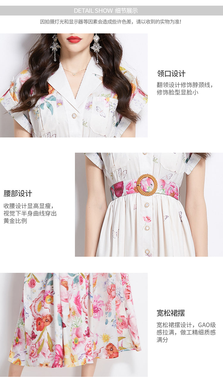 Original design spring/summer new floral oil painting style maxi dress