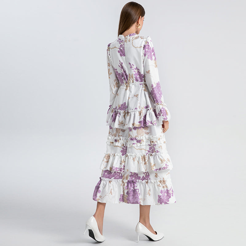 Original Design Heavy Industry European and American Palace Style Double Printed Loose Edition Temperament Cake Skirt