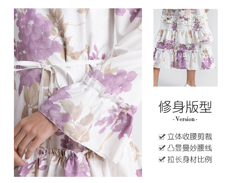 Original Design Heavy Industry European and American Palace Style Double Printed Loose Edition Temperament Cake Skirt