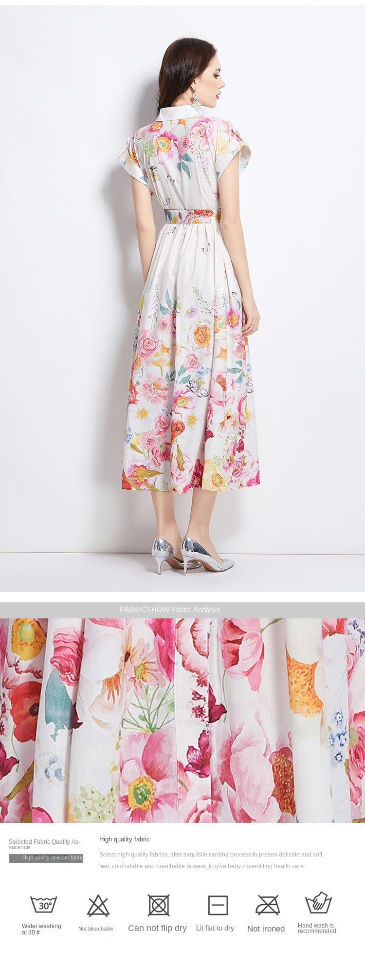 Original design spring/summer new floral oil painting style maxi dress