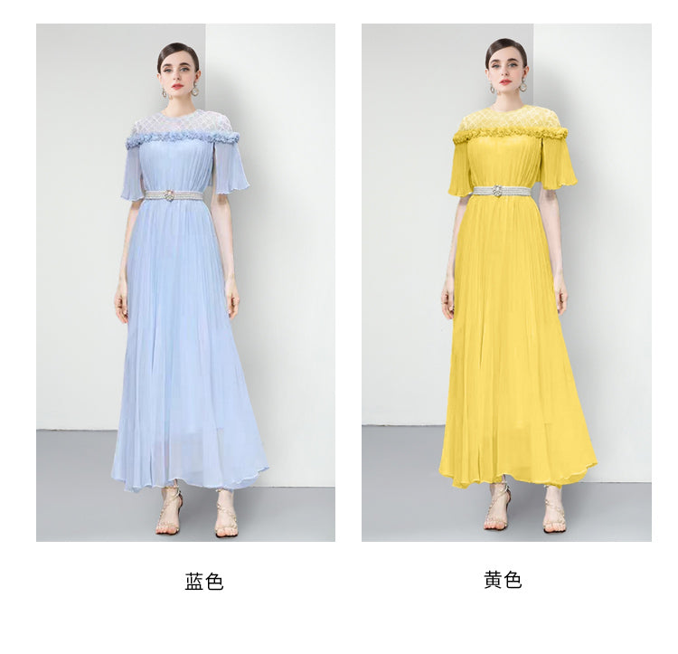 Original design for spring and summer three bedroom pleated oversized skirt