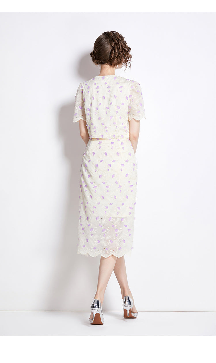 Original design high-end temperament paired with half skirt two-piece set, small fragrance fashion set